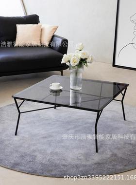 小茶几正方形现代简约钢化玻璃家用客厅茶台极简风小户型移动茶桌