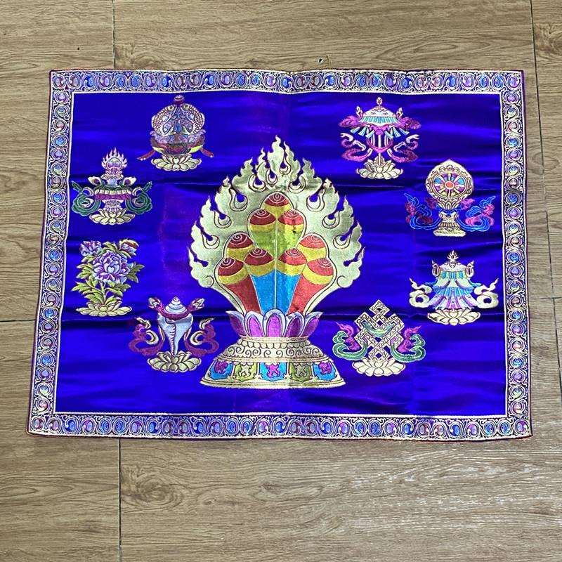 摩尼宝加八吉祥图案法器垫桌布长67宽50厘米