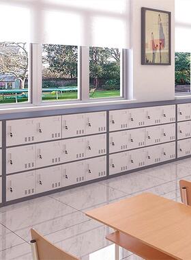 学生书包柜储彩带锁更衣员柜工文件柜色物柜教室宿舍收COG纳柜铁