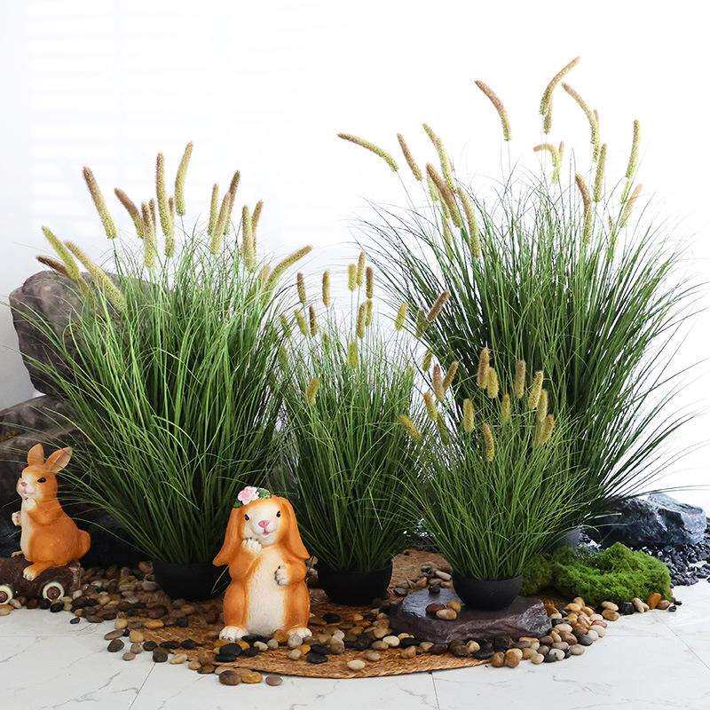 仿真芦苇狗尾草毛草室内落地绿植假花工程景观造景装饰花艺摆件
