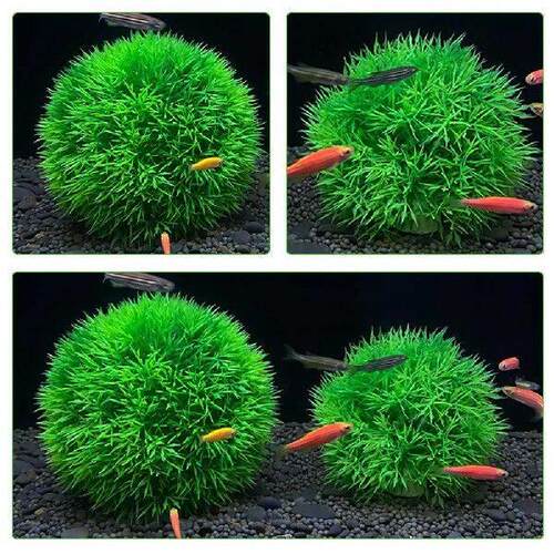 2 Pcs Moss Ball Simulated Green Plant Decor for Fish Tank