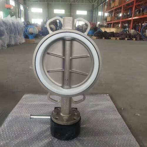 蜗轮对夹蝶阀不锈钢四氟蝶阀涡轮中线蝶阀厂家河北D371F-10P
