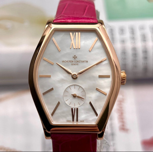 98新28.4mm江诗丹顿马耳他系列玫瑰金81015贝母盘手动机械女表