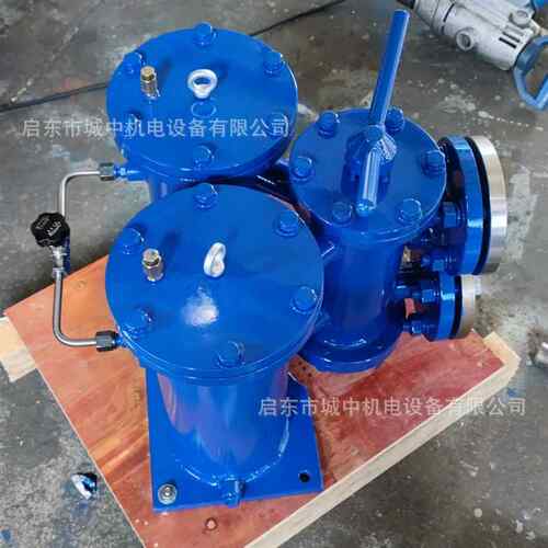 双筒网式油过滤器SLQ-40钢管焊接大流量不锈钢滤网法兰船用油除杂