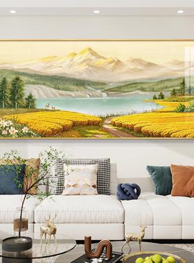 QWL3329丰收级客厅装饰画 画轻奢高感沙山水壁画 画发背景墙挂画