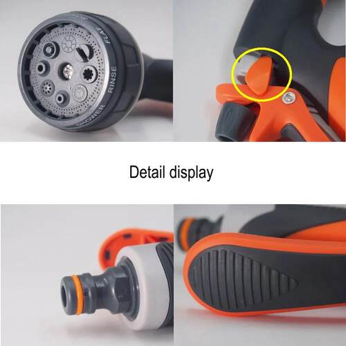 8 Pattern Garden Water Gun Hose Nozzle Mutifunctional Househ