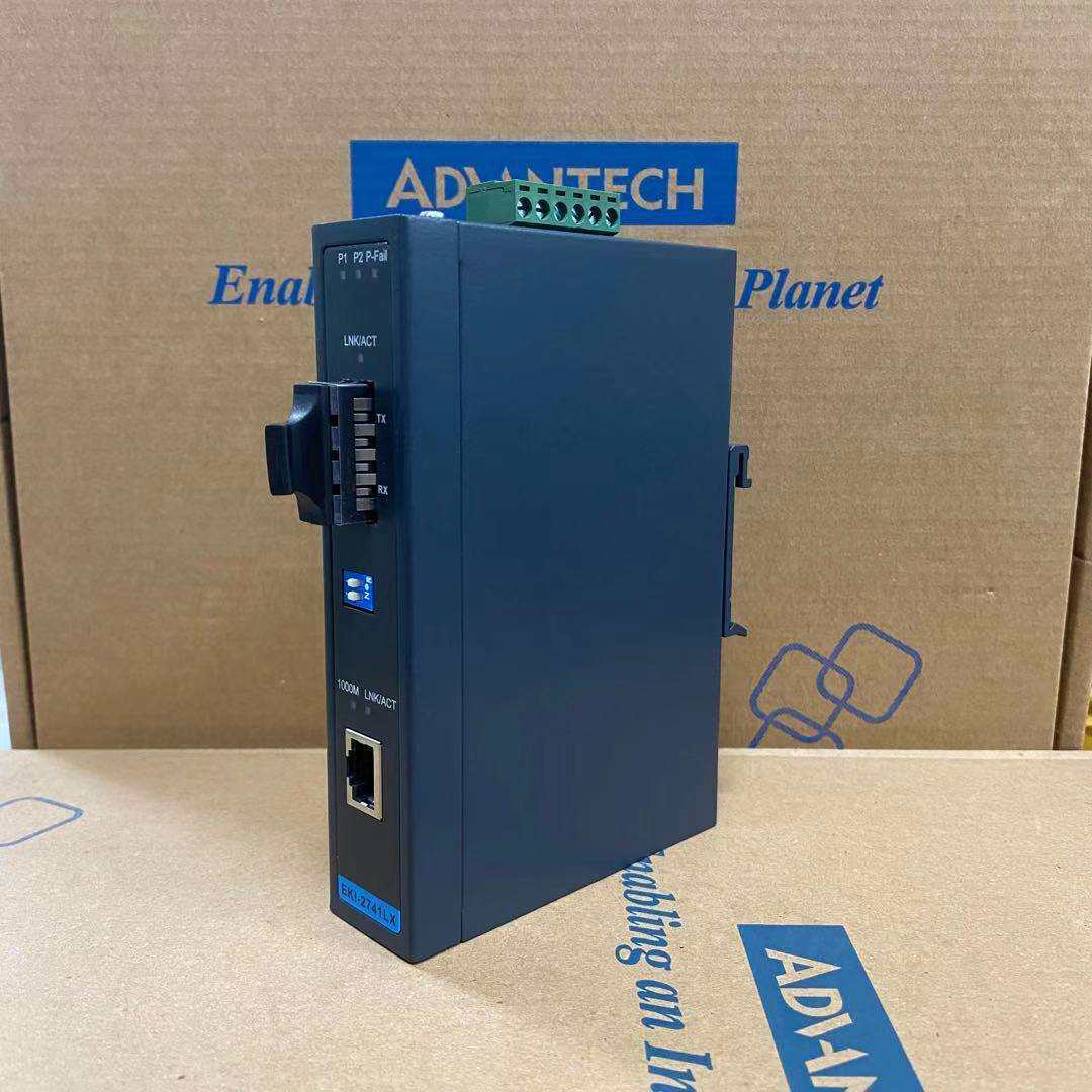 研华EKI-2741LX-BE工业级千兆以太网光电转换器支持RJ-45连接器