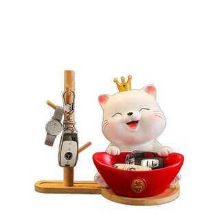 装饰品入户玄关摆件钥匙收纳客厅家居乔迁新居礼品招财猫门口鞋柜