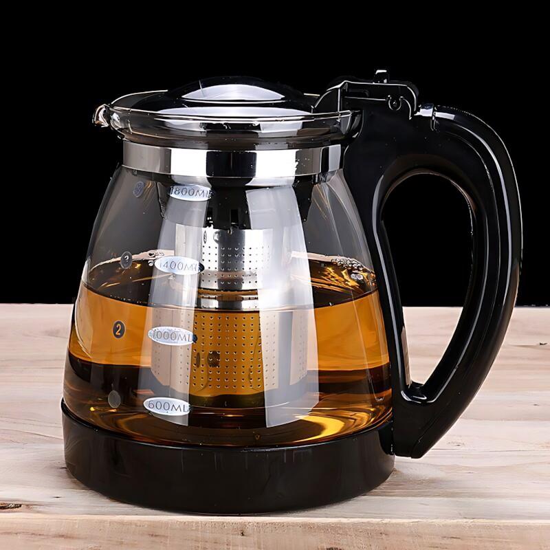 【天猫精选】日本开水直冲花茶壶耐热玻璃茶壶茶具304不锈钢过滤