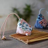 布滋味 手工可挂可换香料三角艾草粽子香袋 端午节刺绣香囊香包