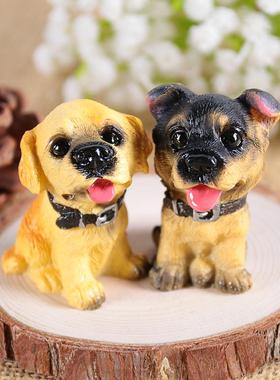 12名犬仿真小狗摆件狗模型书桌树脂动物装饰品创意工艺品生日礼物