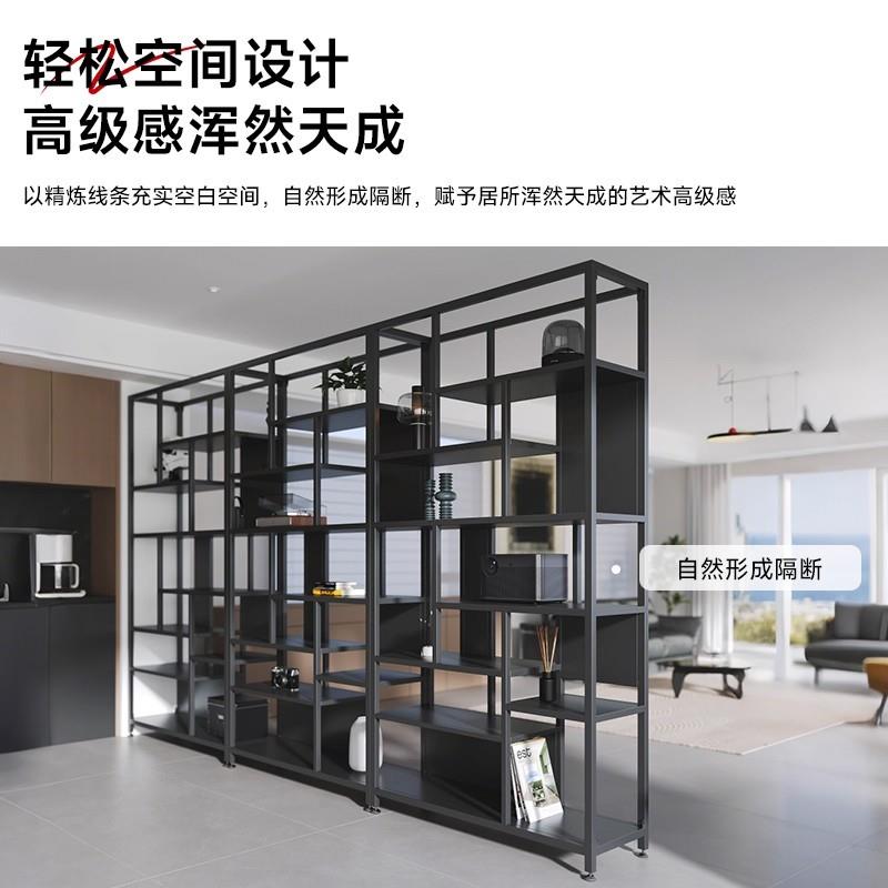 轻奢金属置物架家用落地书架办公室隔断装饰架多层创意陈列展示架