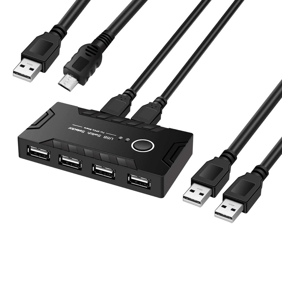 新品多口二进四出分线器USB2.0共享器打印机两台电脑共用切换器