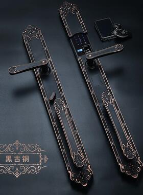 墅指纹锁别欧大门智门能加长156151遥控锁防盗门木电子锁密码锁式