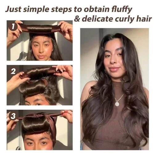 Heatless Hair Curler Satin Sleeping Cap Set No Heat Hair Rol