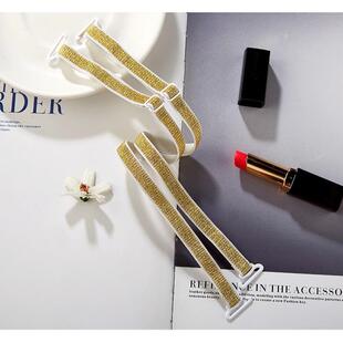 外贸肩带金带银防滑内衣肩带配件交叉一字领透明女隐形文胸带露肩