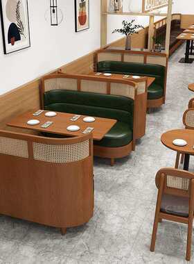 连锁主题餐厅西餐厅茶餐厅卡座沙发火锅店烧烤店饭店食堂桌椅组合