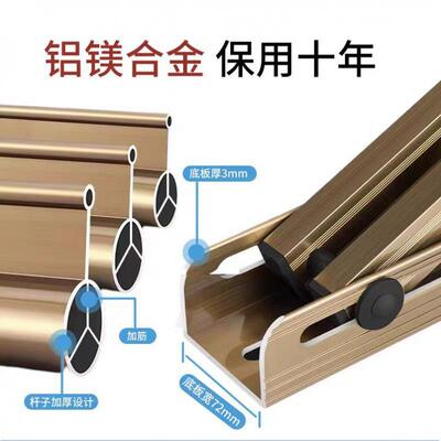 伸叠缩晾衣杆耐C6iZ5hRj用窗外阳室外推拉晒衣架折户外晾台衣神铃