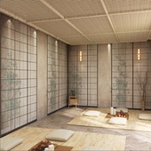 饰壁纸 竹子壁画客厅休闲会所剧本房装 复古日式 木门和风墙纸新中式