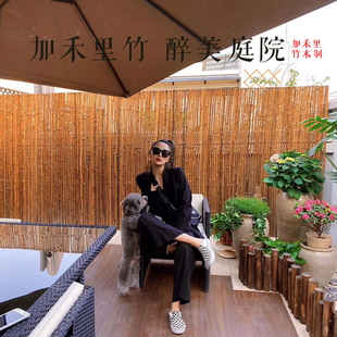 竹篱笆碳化防腐竹竿围栏栅栏户外庭院竹子花园隔断阳台爬藤架装