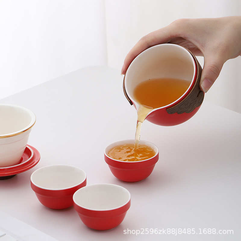 旅行茶具快客杯一壶三杯笔记本高档商务礼品公司企业送客户伴手礼
