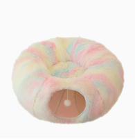 Cat Tunnel Bed for Indoor Cats Soft Donut Hideaway with thumbnail 2
