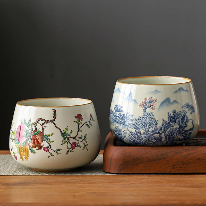 山水茶洗家用大号汝窑茶渣缸建水茶水废水缸功夫茶具茶道配件