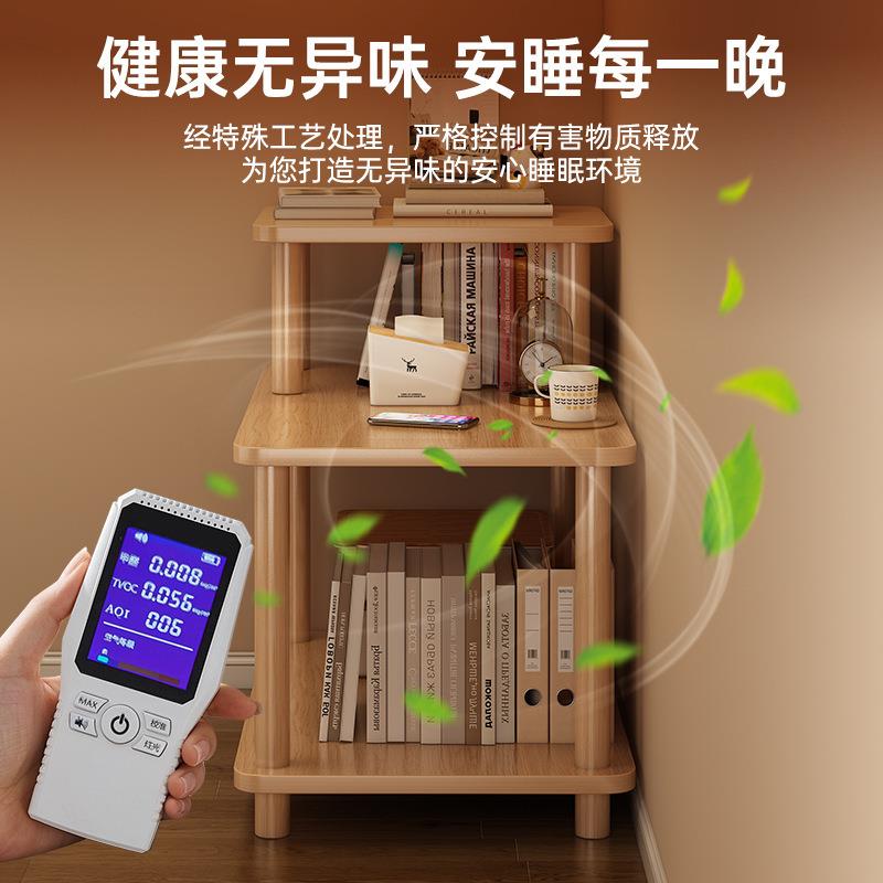 床头书架置物架卧室床边小架子转角书柜一体靠墙储物架床头柜替代