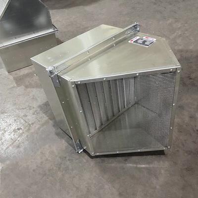 SEF-300Ex-0.08 1800m3/h低噪声边墙式轴流风机 45度防雨罩防虫网