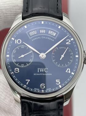 IWC万国表葡萄牙七日动储98新钢皮自动机械44mm年历男表IW503502