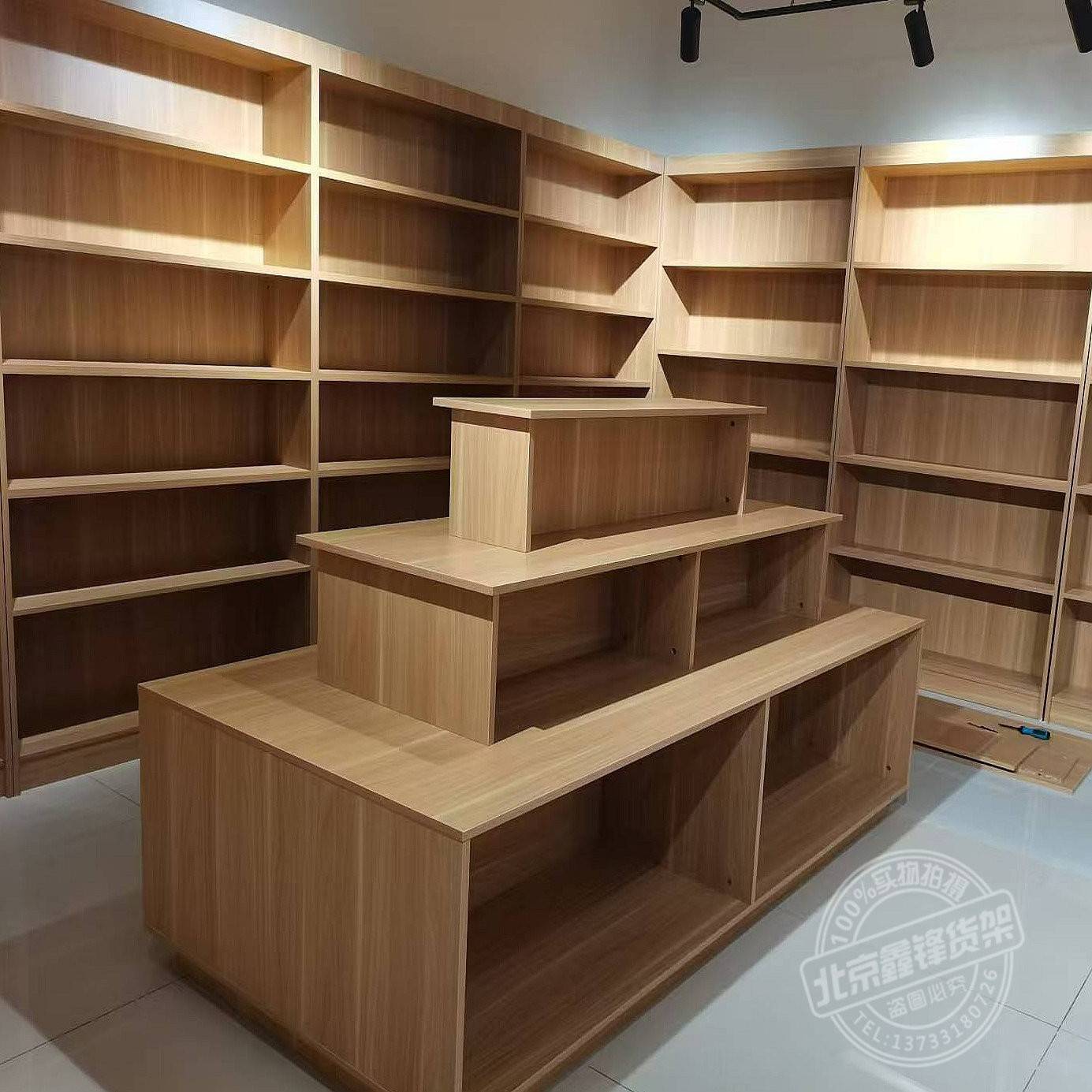 图书馆书架落地置书柜展示架学校书店绘本架展示柜定制中岛柜实木