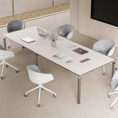 会议室桌椅组合简约现代轻奢开会长桌6人8长方形商务洽谈办公家具