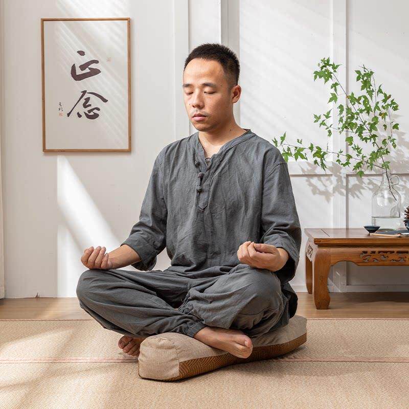 T型打坐垫双盘打坐丁字垫可拆卸双面透气荞麦禅修专用垫打坐蒲团