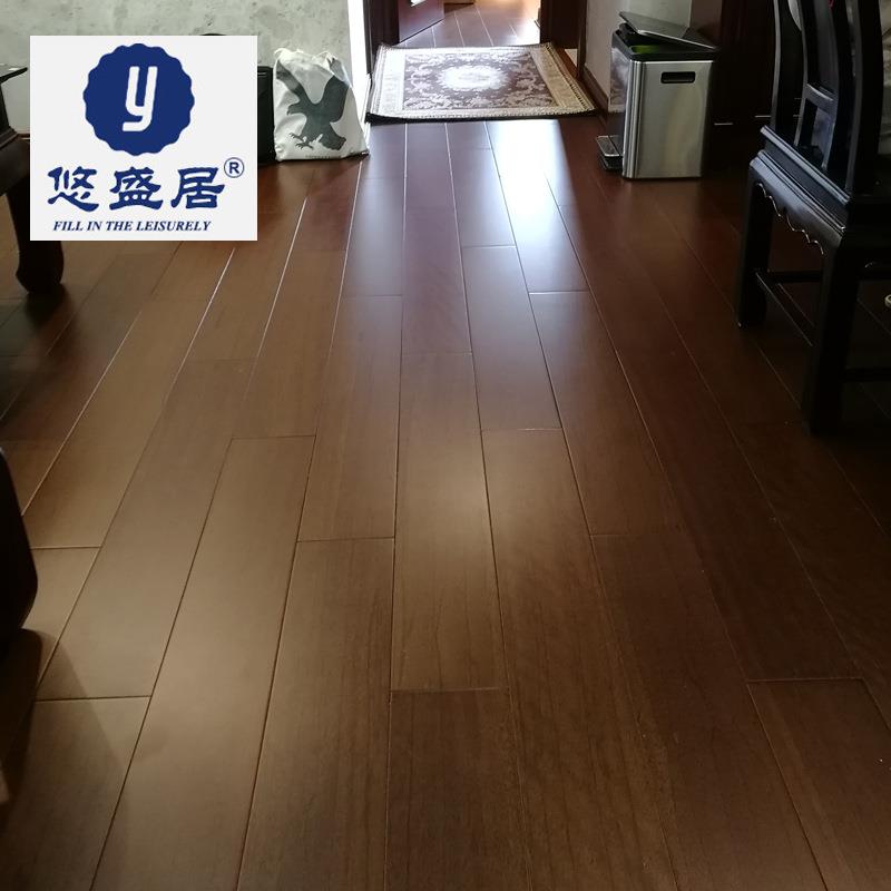 东南亚黑金檀纯实木地板原木灰色环保耐磨家用莫兰迪色系