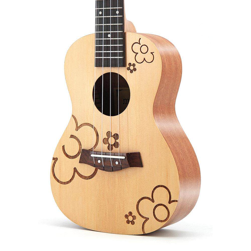 23寸云杉木小花朵尤克里里Ukulele乌克丽丽 夏威夷四弦琴小