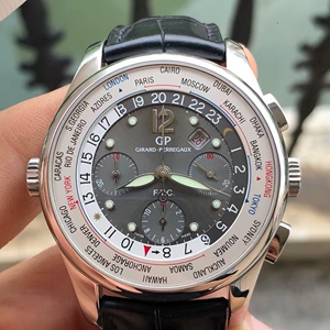 专柜价15.5万】98新43mmGP芝柏表计时世界时49805-11-255男表正品