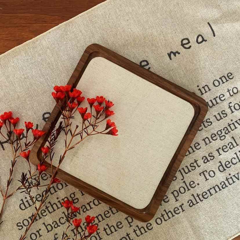 正品珠宝木饰质首盘托盘胡桃木珍珠展项链戒指陈列示盘展示架拍复