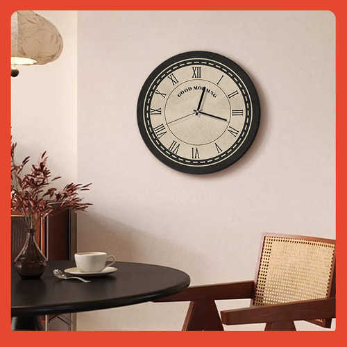 ⊙中古风钟表挂钟客厅2024新款网红感圆形静音免打孔时钟挂墙