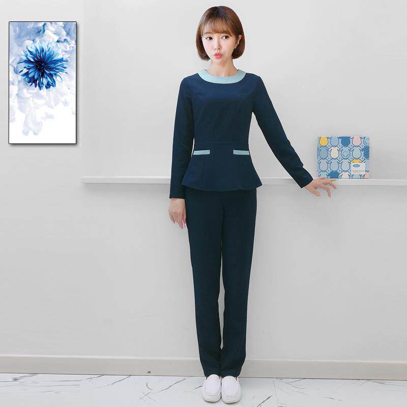 高档新款韩式纹绣p美足甲师作工作服美容院护理师套装足疗浴sa工
