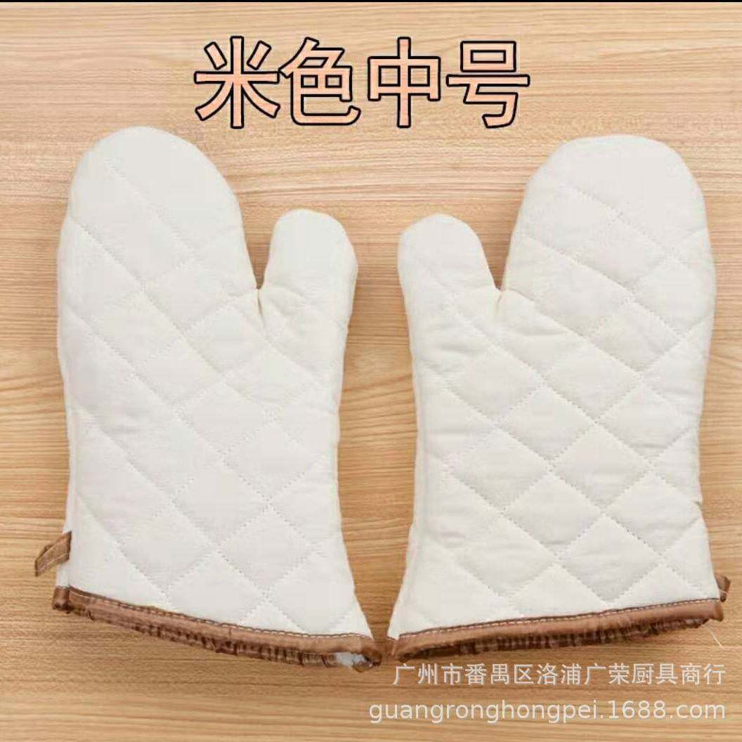 加厚款耐高温手套 商用家庭微波炉烤箱用具 隔热手套中号加长棉布