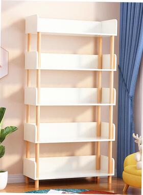 Bookshelf wooden student study multi-layer storage bookcase