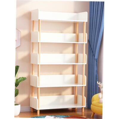 Bookshelf wooden student study multi-layer storage bookcase