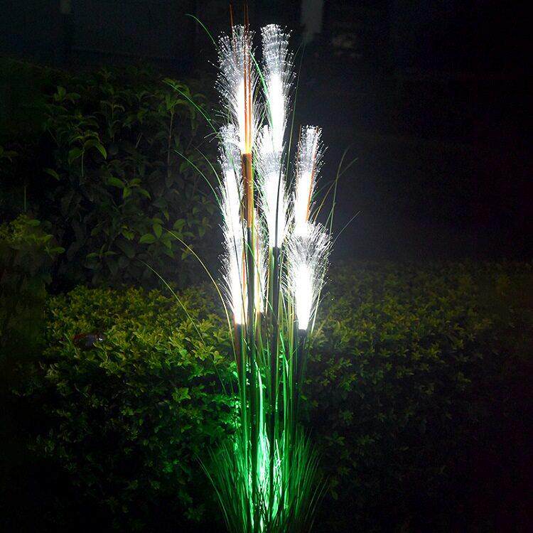 LED芦苇灯光纤花户外防水发光花园别墅插地仿真蒲苇蒲公英灯