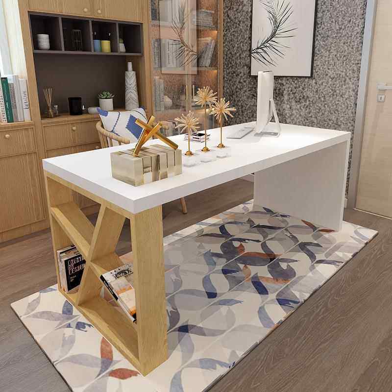 简约家用书房办公电脑桌公司职员单人工作台现代办公室实木办公桌