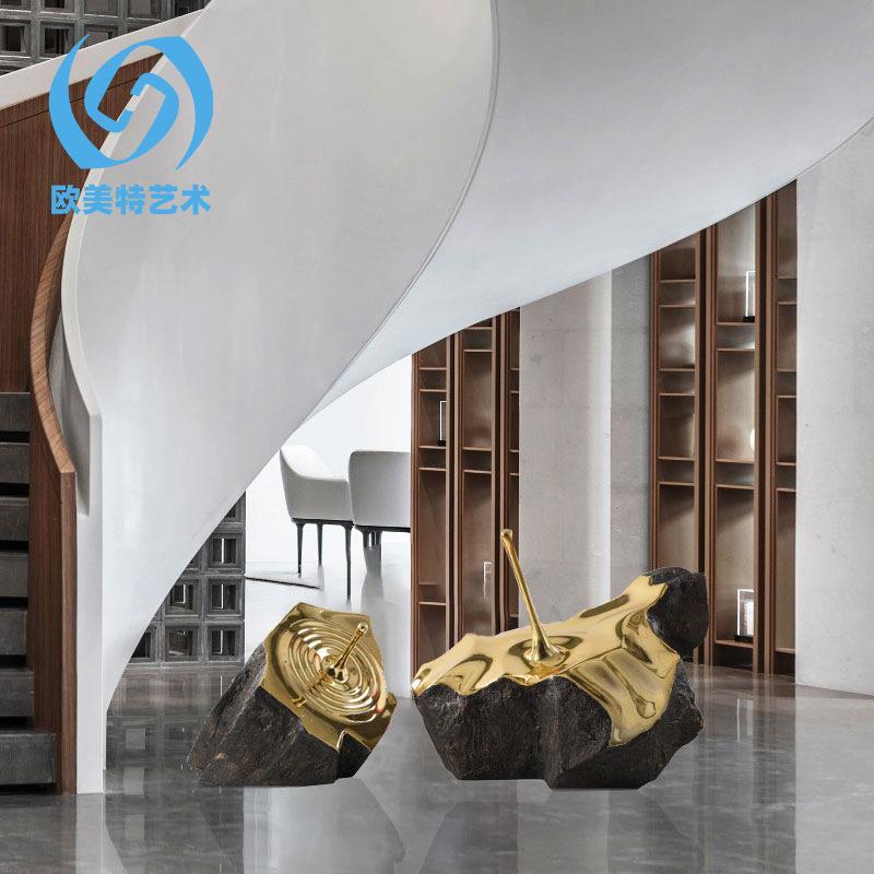 玻璃钢抽象水滴石头景观雕塑 楼梯口酒店庭院小区房地产装饰摆件
