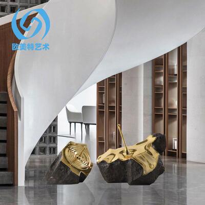 玻璃钢抽象水滴石头景观雕塑 楼梯口酒店庭院小区房地产装饰摆件