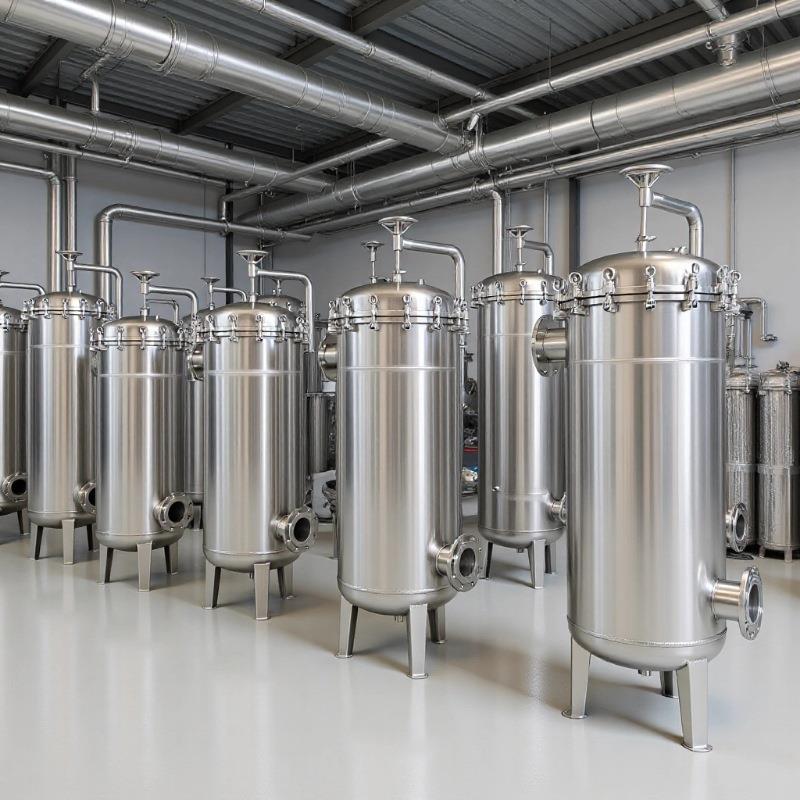 工业袋式过滤器大通量过滤器电泳漆废水循环水布袋篮式过滤器
