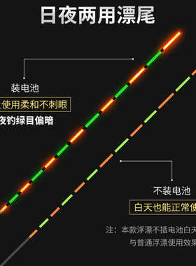 MERMAID美人鱼寻途纳米变色龙电子漂无影夜光漂日夜两用鲫鲤鱼漂