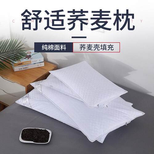 荞麦枕头单人全荞麦壳学生儿童护颈椎宿舍枕头芯荞麦皮整头助睡眠