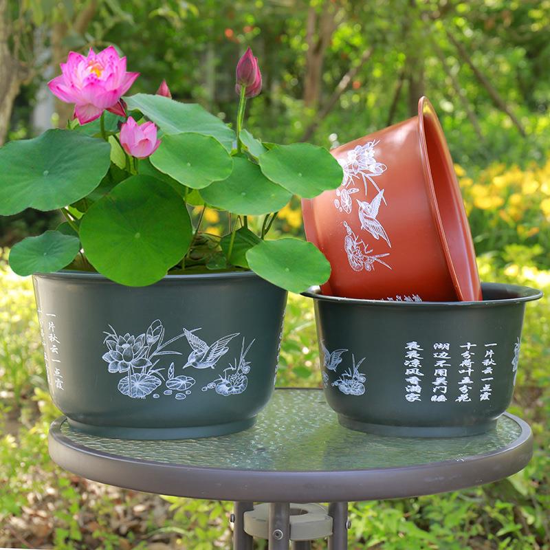 加厚塑料花盆荷花专用盆 绿萝花盆不漏水 室内外花盆
